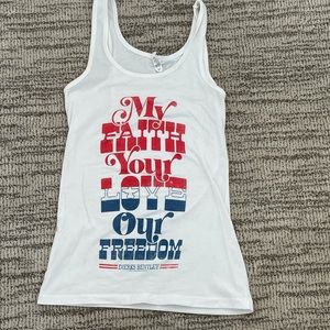 Dierks Bentley red white blue white tank top